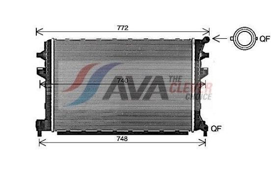 Radiateur, refroidissement du moteur VNA2383 Ava Quality Cooling, Image 2