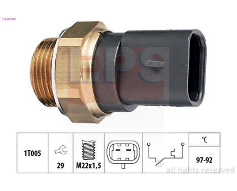 Interrupteur de température, ventilateur de radiateur Made in Italy - OE Equivalent 1.850.103 EPS Facet