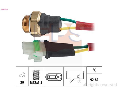 Interrupteur de température, ventilateur de radiateur Made in Italy - OE Equivalent 1.850.127 EPS Facet