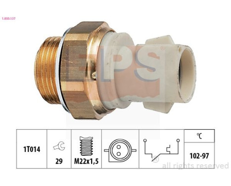 Interrupteur de température, ventilateur de radiateur Made in Italy - OE Equivalent 1.850.137 EPS Facet