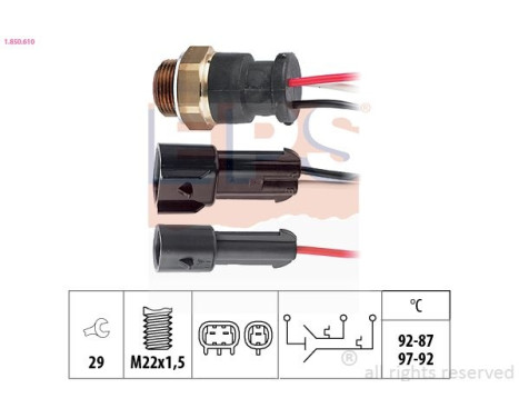 Interrupteur de température, ventilateur de radiateur Made in Italy - OE Equivalent 1.850.610 EPS Facet