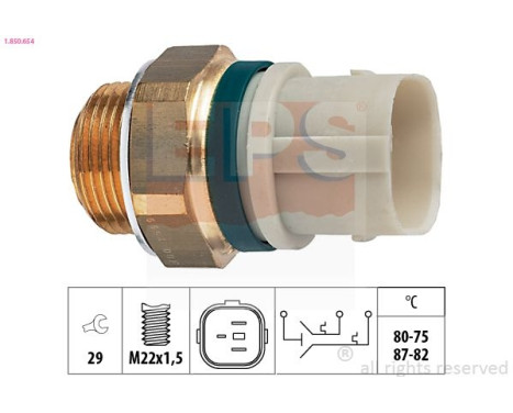Interrupteur de température, ventilateur de radiateur Made in Italy - OE Equivalent 1.850.654 EPS Facet
