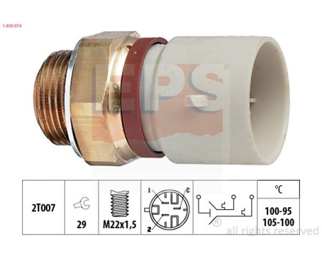 Interrupteur de température, ventilateur de radiateur Made in Italy - OE Equivalent 1.850.674 EPS Facet