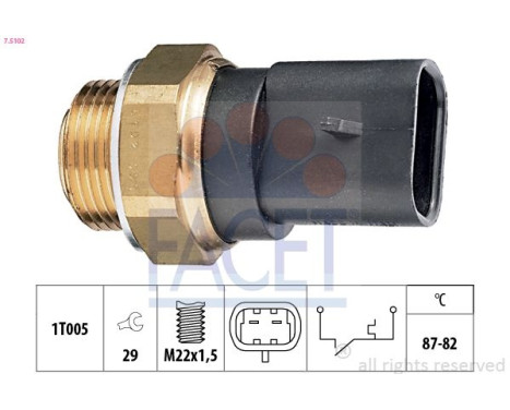 Interrupteur de température, ventilateur de radiateur Made in Italy - OE Equivalent 7.5102 Facet