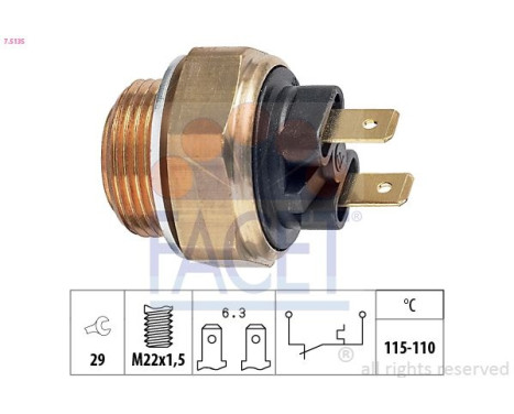 Interrupteur de température, ventilateur de radiateur Made in Italy - OE Equivalent 7.5135 Facet