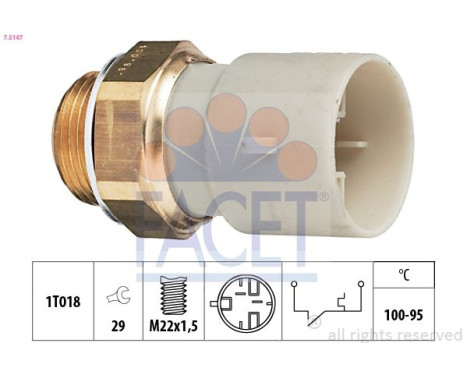 Interrupteur de température, ventilateur de radiateur Made in Italy - OE Equivalent 7.5147 Facet