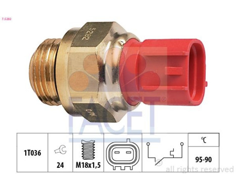 Interrupteur de température, ventilateur de radiateur Made in Italy - OE Equivalent 7.5282 Facet