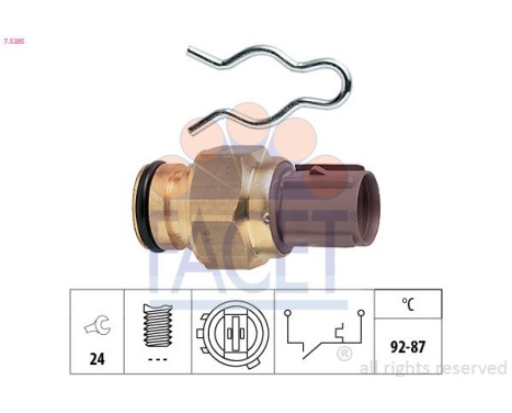 Interrupteur de température, ventilateur de radiateur Made in Italy - OE Equivalent 7.5285 Facet