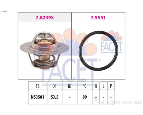 Thermostat, liqiuide de refroidissement Made in Italy - OE Equivalent 7.8239 Facet