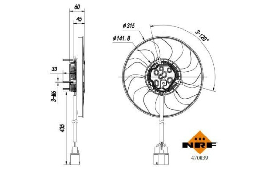 Roue du ventilateur de refroidissement 470039 NRF, Image 5