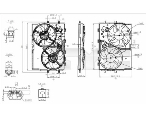 ventilateur de refroidissement 809-0039 TYC
