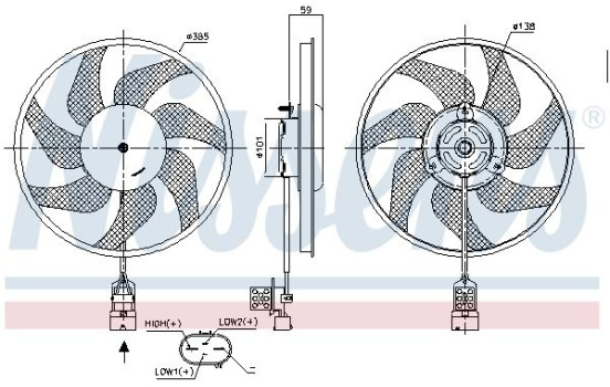 ventilateur de refroidissement 850048 Nissens, Image 2