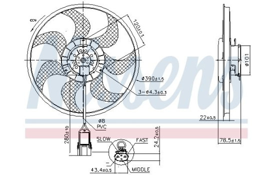 ventilateur de refroidissement 850070 Nissens