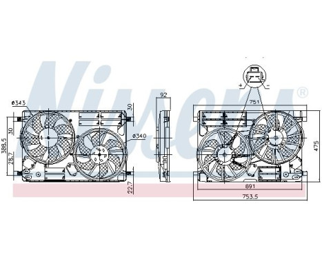 ventilateur de refroidissement 850096 Nissens