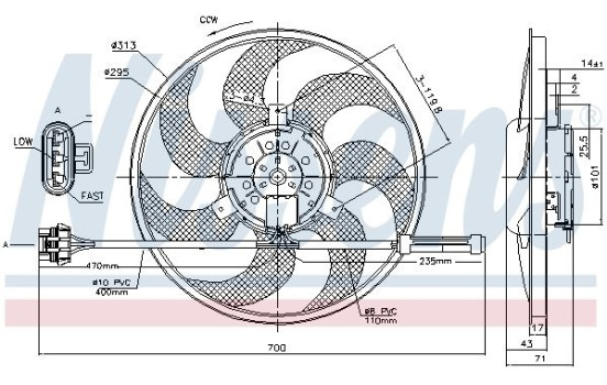 ventilateur de refroidissement 85775 Nissens, Image 6