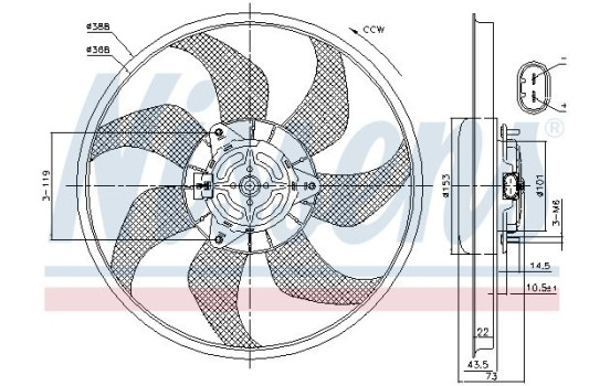 ventilateur de refroidissement 85776 Nissens, Image 6