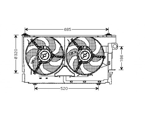 Ventilateur, refroidissement du moteur 0955749 International Radiators