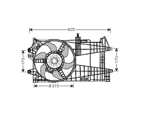 Ventilateur, refroidissement du moteur 1620751 International Radiators