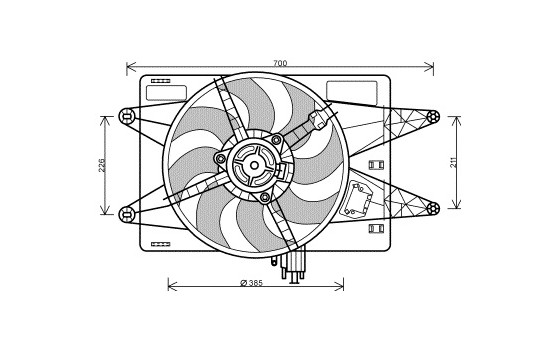 Ventilateur, refroidissement du moteur 1636748 International Radiators