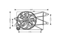 Ventilateur, refroidissement du moteur 1828746 International Radiators