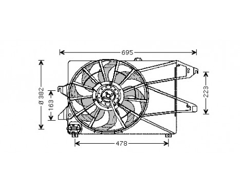 Ventilateur, refroidissement du moteur 1828746 International Radiators