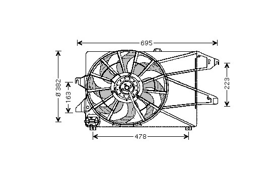 Ventilateur, refroidissement du moteur 1828746 International Radiators