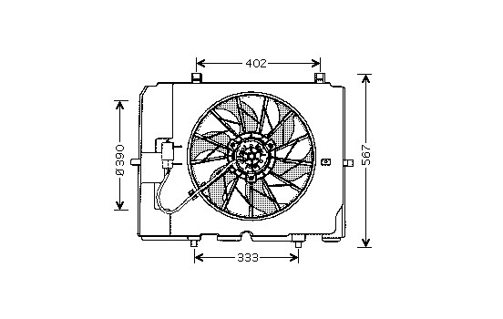 Ventilateur, refroidissement du moteur 3029746 International Radiators, Image 2