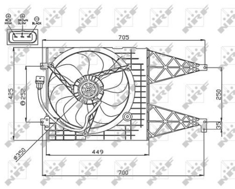 Ventilateur, refroidissement du moteur 47744 NRF, Image 2