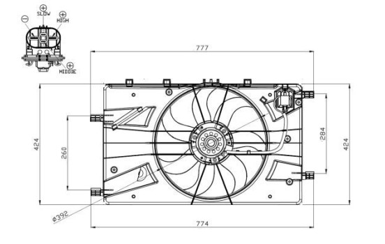 Ventilateur, refroidissement du moteur 47878 NRF