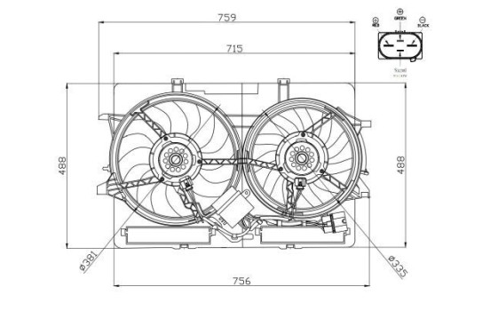 Ventilateur, refroidissement du moteur 47938 NRF