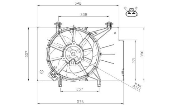 Ventilateur, refroidissement du moteur 47957 NRF