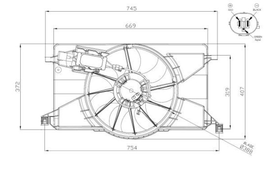 Ventilateur, refroidissement du moteur 47959 NRF