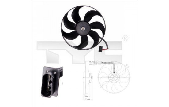 Ventilateur, refroidissement du moteur 802-0009 TYC