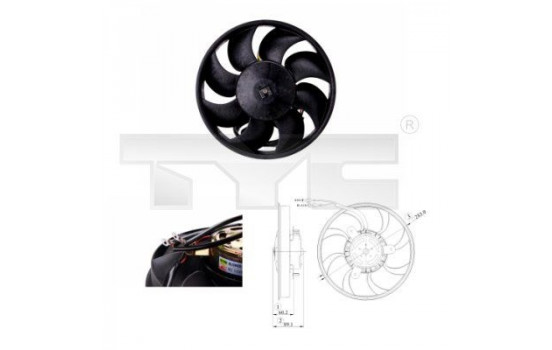 Ventilateur, refroidissement du moteur 802-0010 TYC