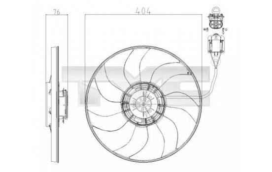 Ventilateur, refroidissement du moteur 825-0020 TYC