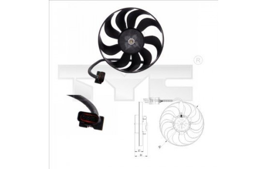 Ventilateur, refroidissement du moteur 837-0001 TYC