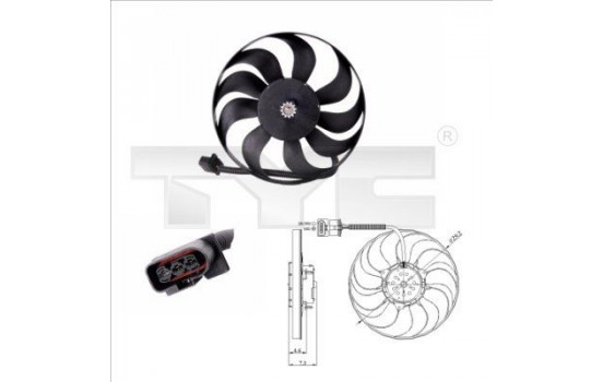 Ventilateur, refroidissement du moteur 837-0006 TYC