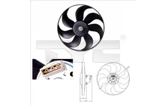 Ventilateur, refroidissement du moteur 837-0010 TYC