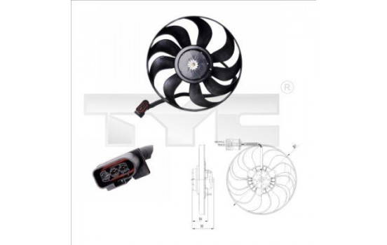 Ventilateur, refroidissement du moteur 837-0022 TYC