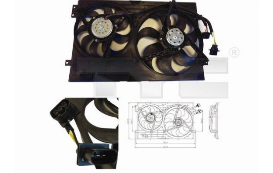 Ventilateur, refroidissement du moteur 837-0024 TYC