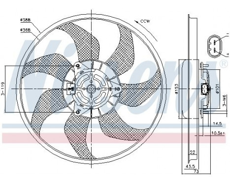 Ventilateur, refroidissement du moteur 85776 Nissens, Image 6