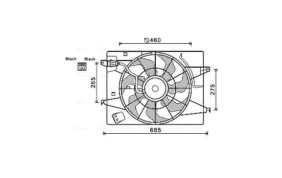 Ventilateur, refroidissement du moteur HY7533 Ava Quality Cooling