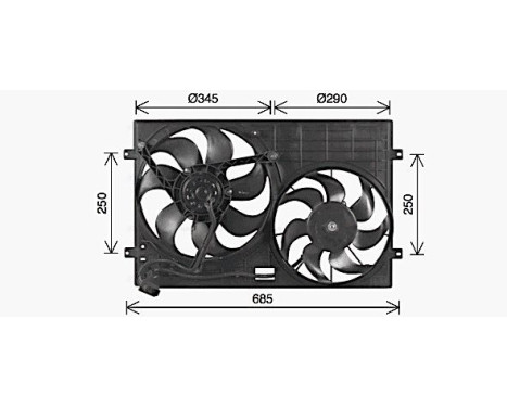 Ventilateur, refroidissement du moteur VN7543 Ava Quality Cooling