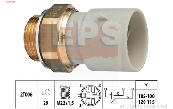 Interrupteur de température, ventilateur de radiateur Made in Italy - OE Equivalent 1.850.649 EPS Facet