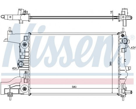 Radiateur, refroidissement du moteur 61677 Nissens, Image 2