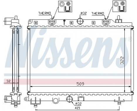 Radiateur, refroidissement du moteur 64304A Nissens, Image 2