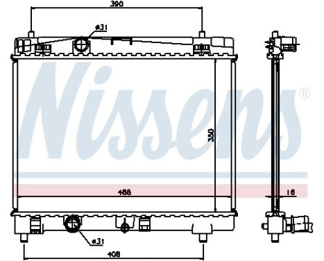 Radiateur, refroidissement du moteur 64671A Nissens, Image 2