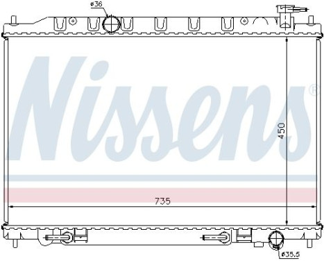 Radiateur, refroidissement du moteur 68712 Nissens, Image 2