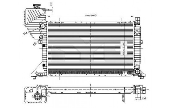 Radiateur, refroidissement du moteur 721-0010 TYC