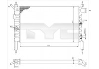 Radiateur, refroidissement du moteur 725-0018 TYC